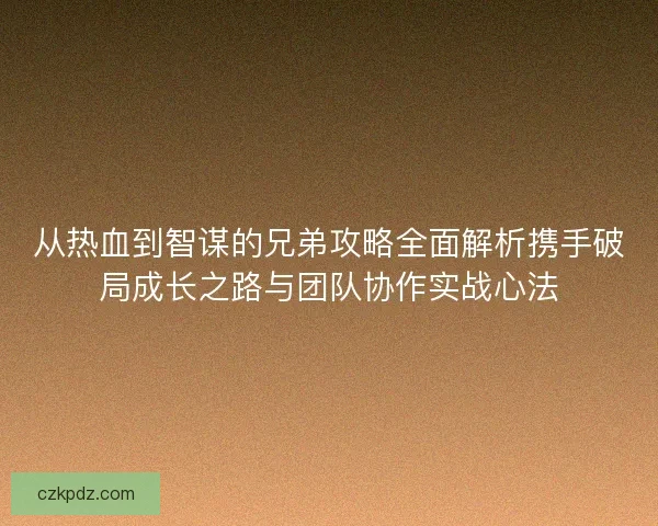 从热血到智谋的兄弟攻略全面解析携手破局成长之路与团队协作实战心法