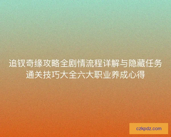 追钗奇缘攻略全剧情流程详解与隐藏任务通关技巧大全六大职业养成心得