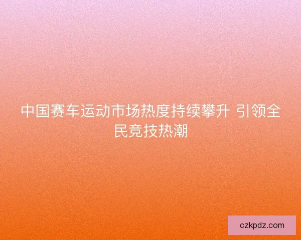 中国赛车运动市场热度持续攀升 引领全民竞技热潮